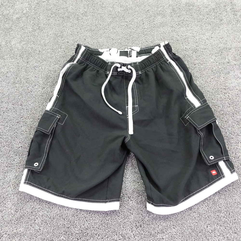 Tony Hawk Board Shorts Mens Medium Black Cargo Swim Trunks Skate Surf Beachwear